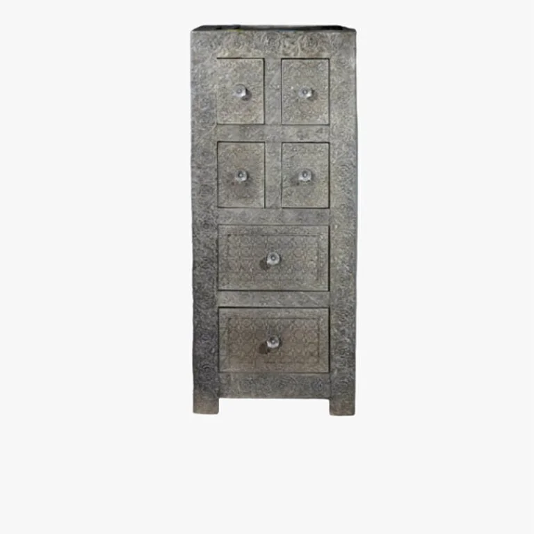 Durable metal chest of drawers- Luxury metal bedroom furniture
